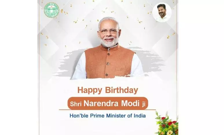 Chief Minister Revanth Reddy extended birthday greetings to Prime Minister Narendra Modi